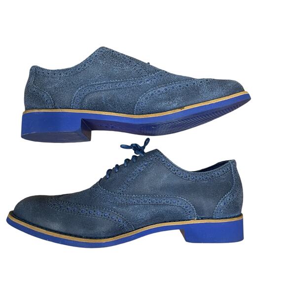 Cole Haan Women’s Alisa Blue Cobalt Almond Toe Wingtip Oxford Lace-Up Shoe Sz 8 - Picture 9 of 9
